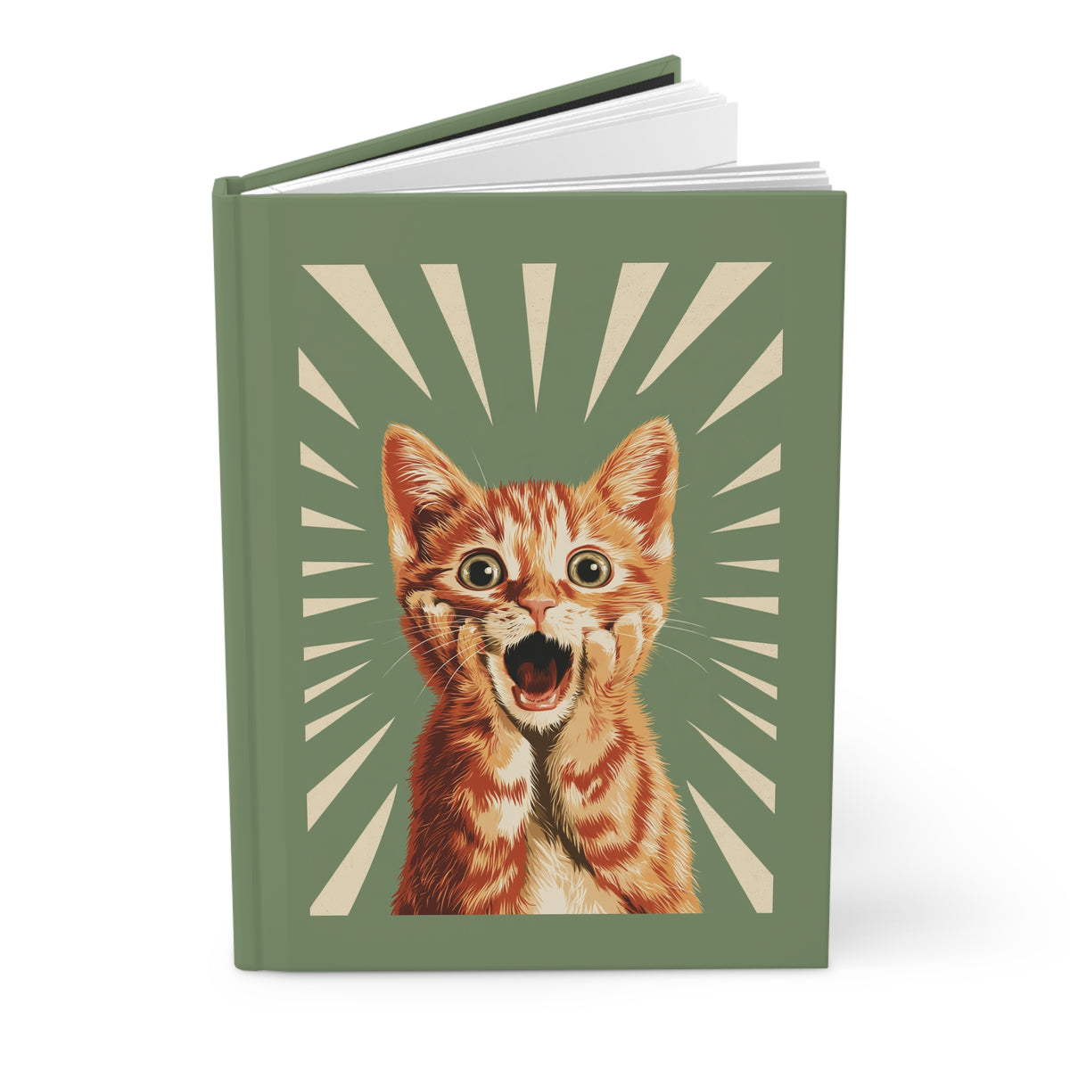 Journal Notebook, Hardcover Lined - Kitten Surprise