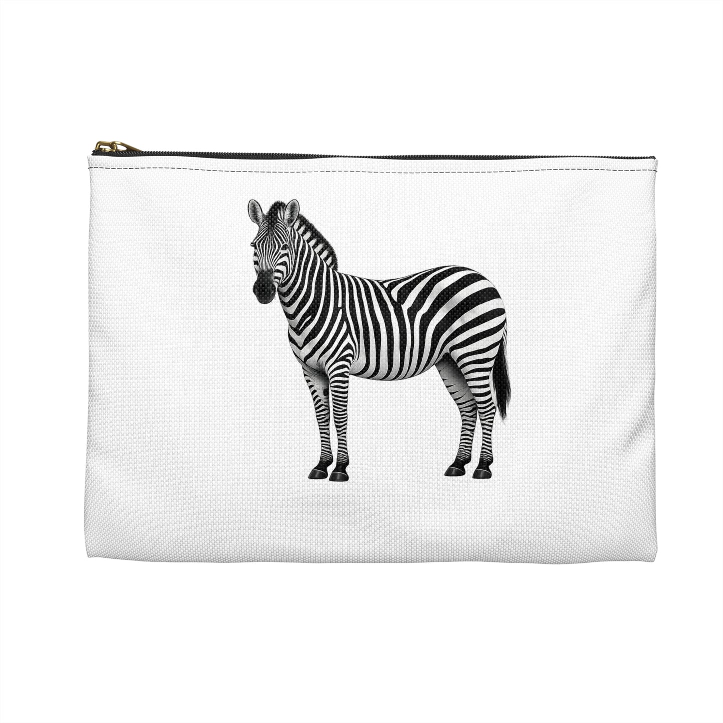 Zebra White Accessory Pouch