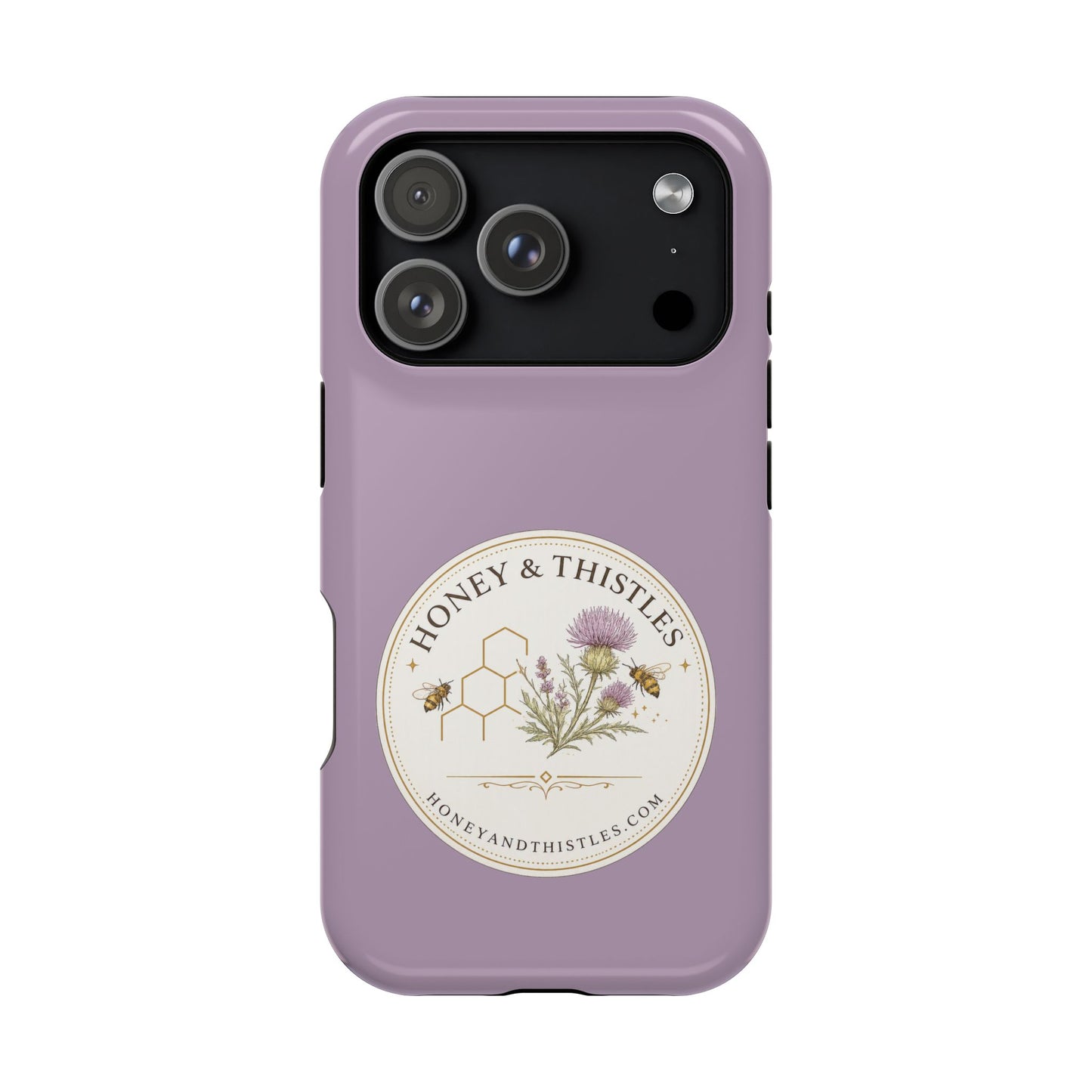 Floral Honey & Thistles Magnetic Phone Case — Impact-Resistant MagSafe-Compatible