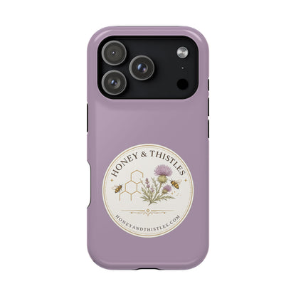 Floral Honey & Thistles Magnetic Phone Case — Impact-Resistant MagSafe-Compatible