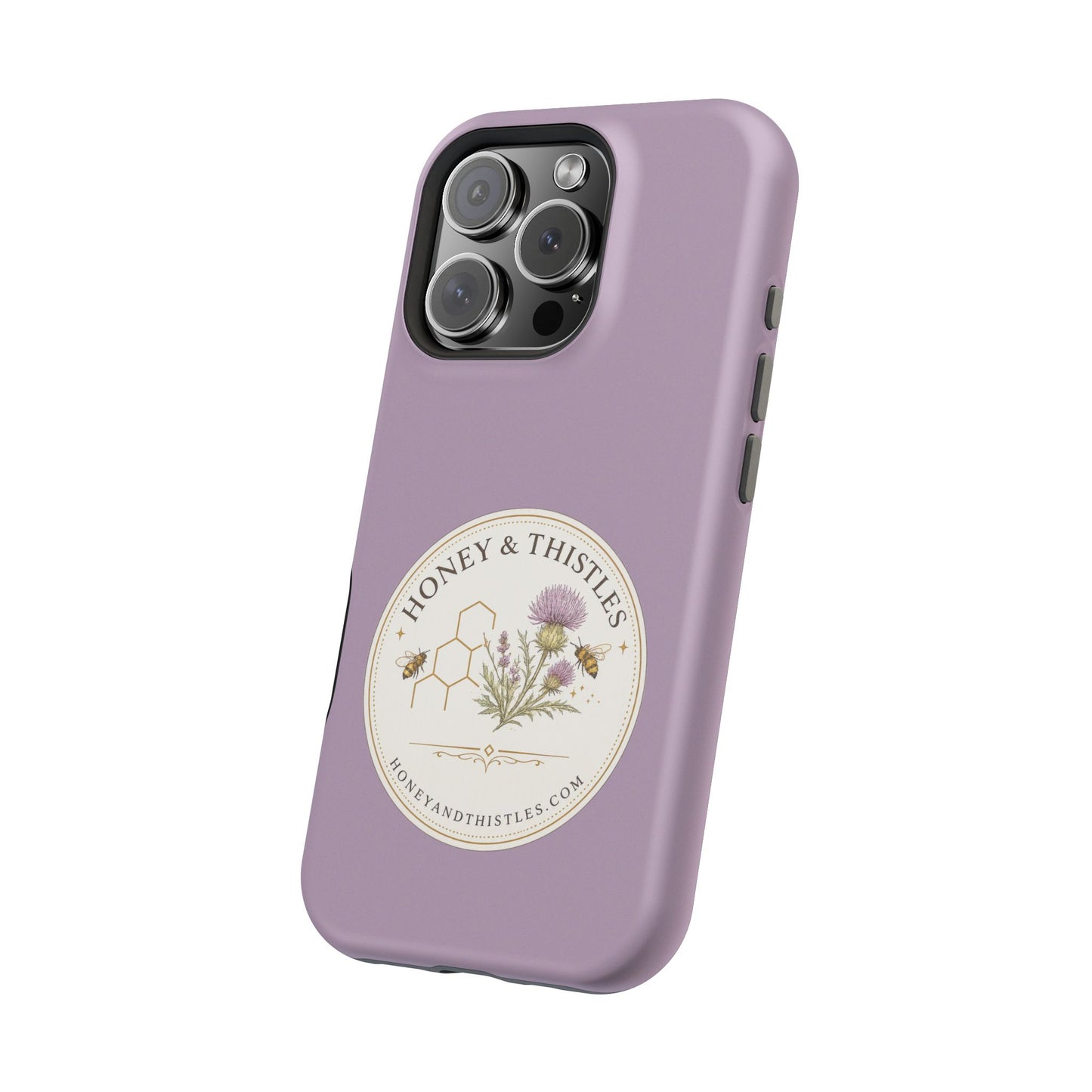 Floral Honey & Thistles Magnetic Phone Case — Impact-Resistant MagSafe-Compatible