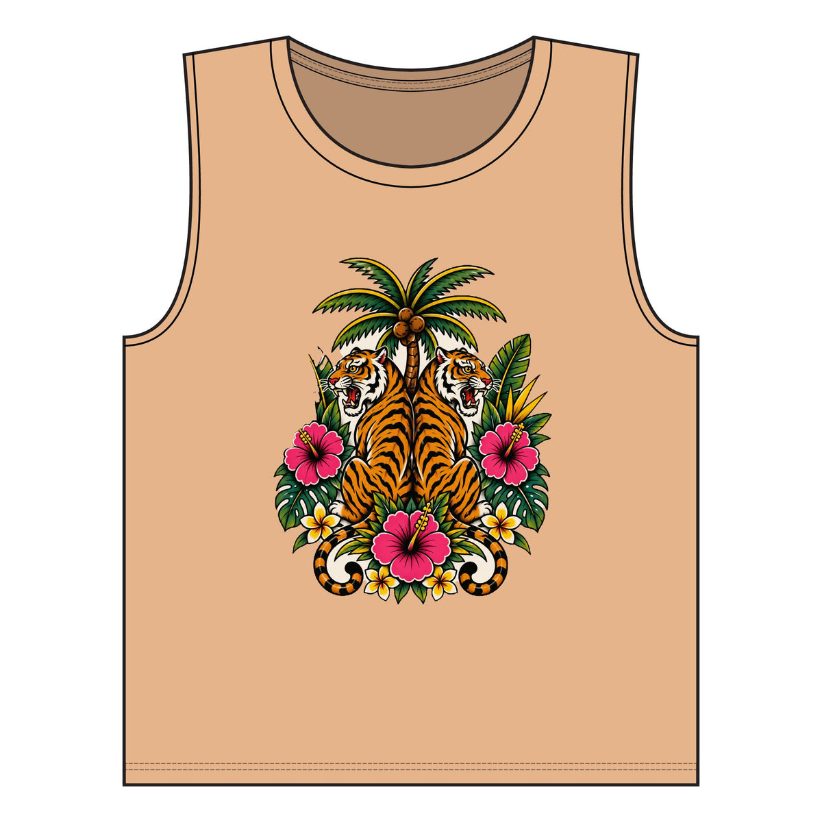 Tank Top, Muscle - Boho Tiger Tiger Bodhi Tree