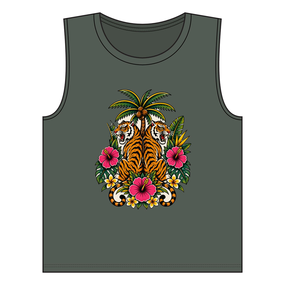 Tank Top, Muscle - Boho Tiger Tiger Bodhi Tree