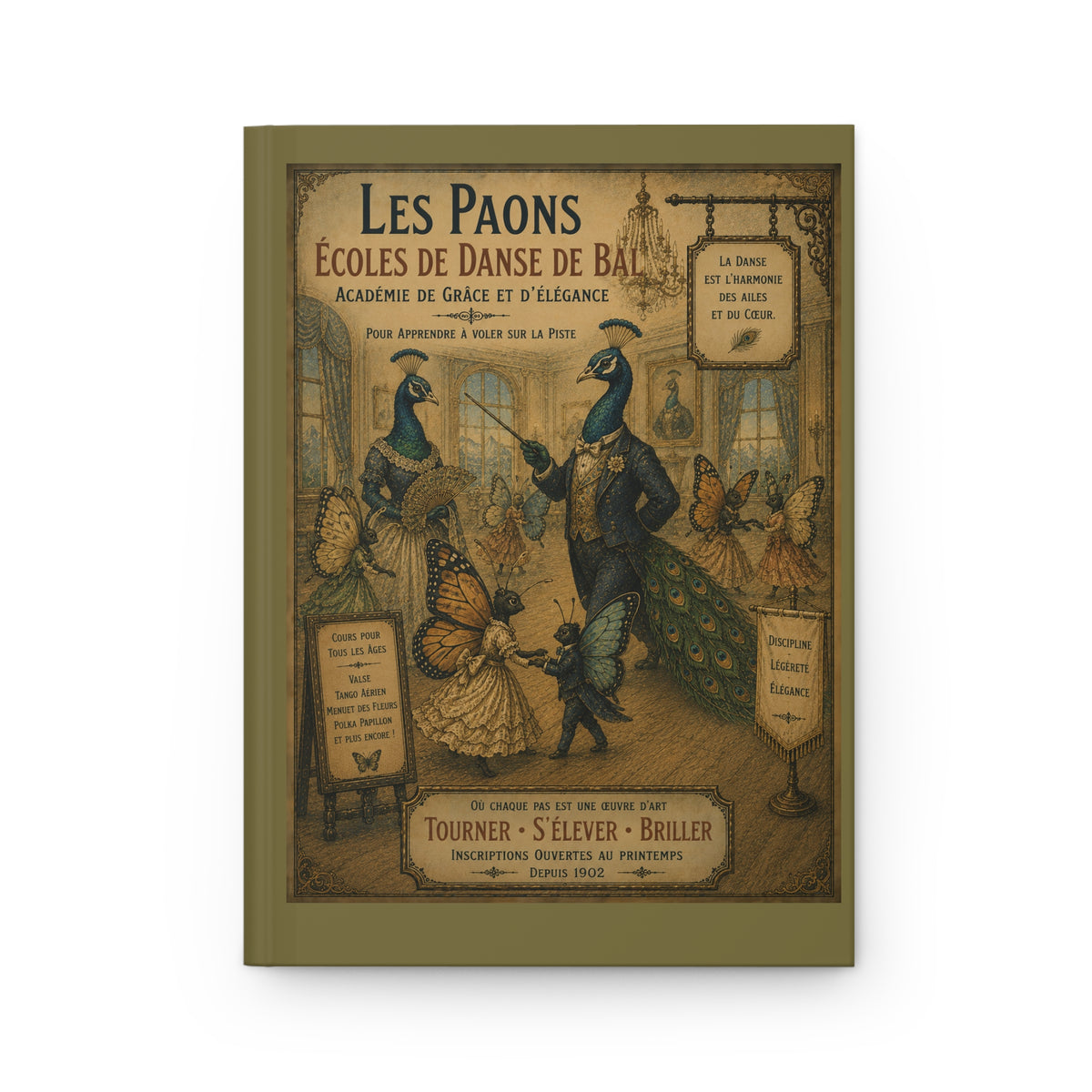 Journal Notebook, Hardcover Lined - Peacock Dance School