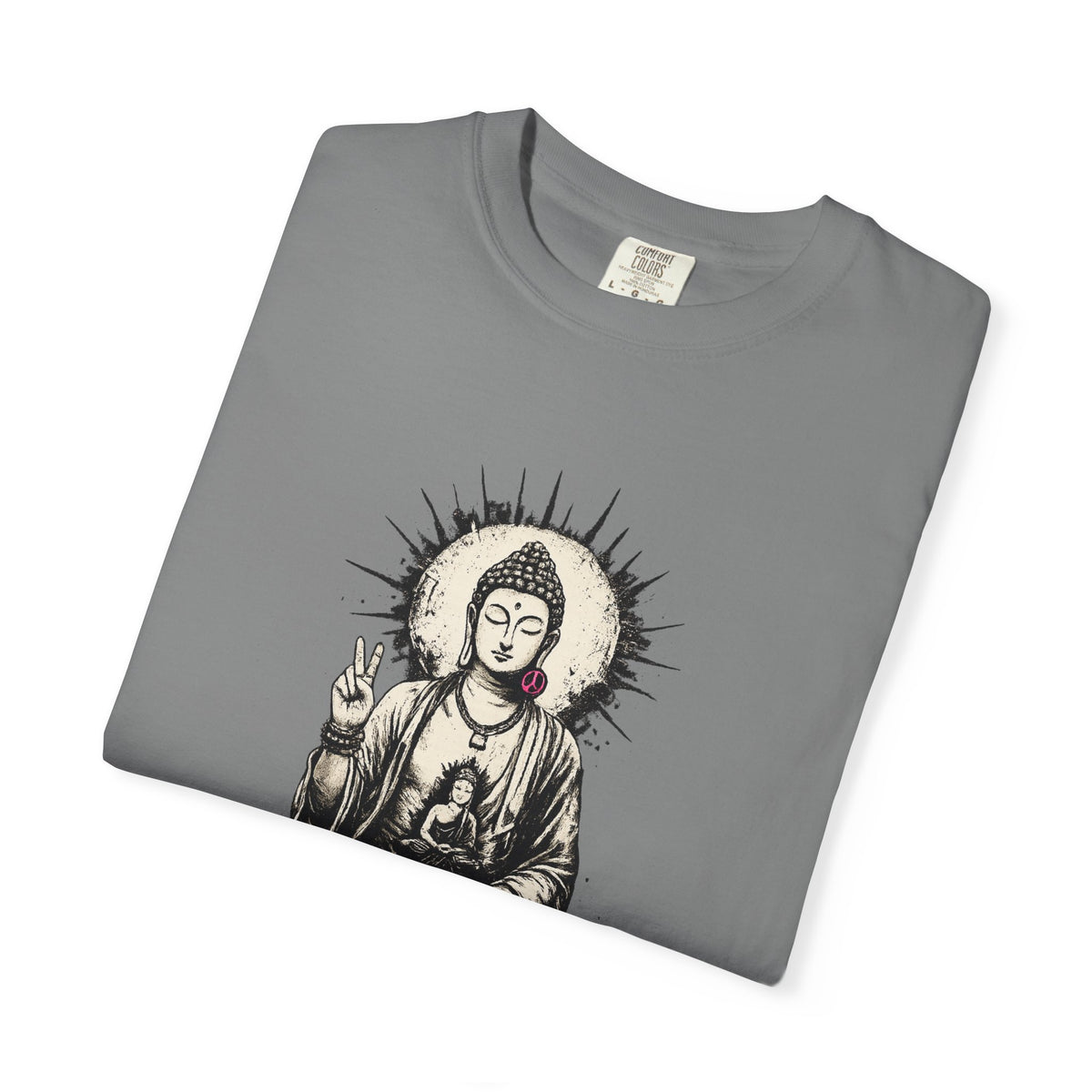 T-Shirt, Short Sleeve Boxy Crew Neck - Buddha "Let Go"