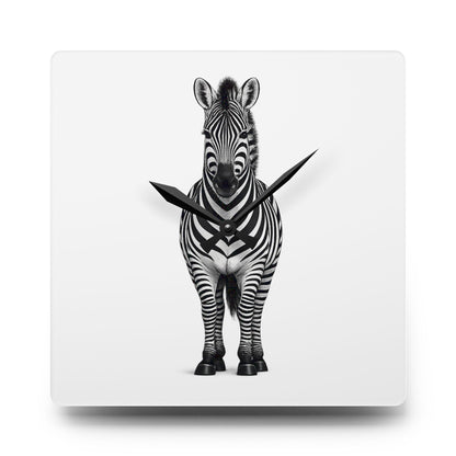 Zebra Portrait Acrylic Wall Clock