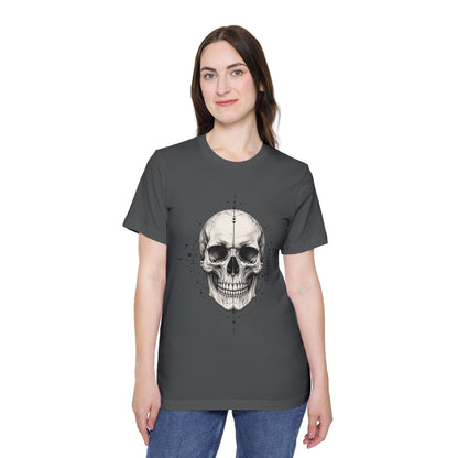 T-Shirt, Short Sleeve Boxy Crew Neck - Geometric Skull