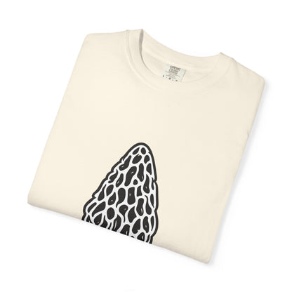 T-Shirt, Short Sleeve Boxy Crew Neck - Hand-Drawn Forager Morel Mushroom