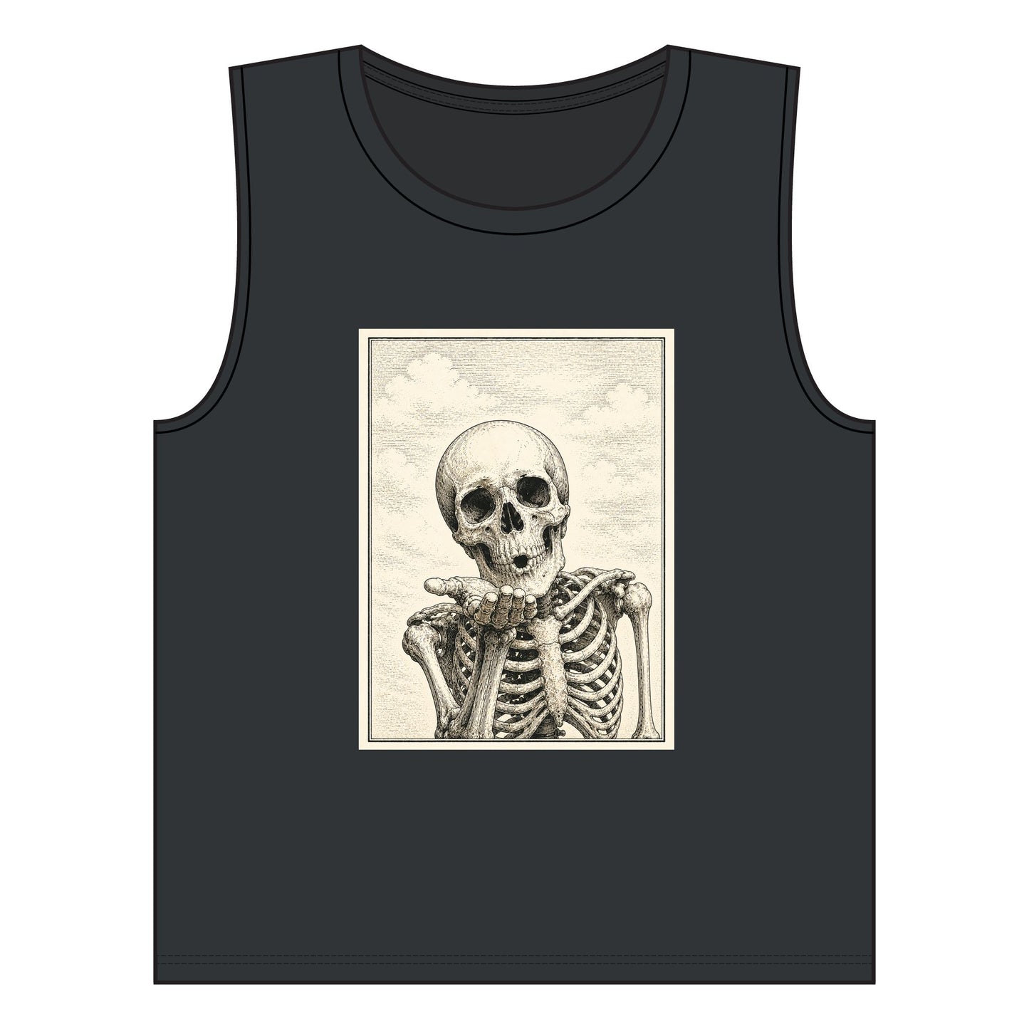 Vintage Anatomical Skull Illustration Tank