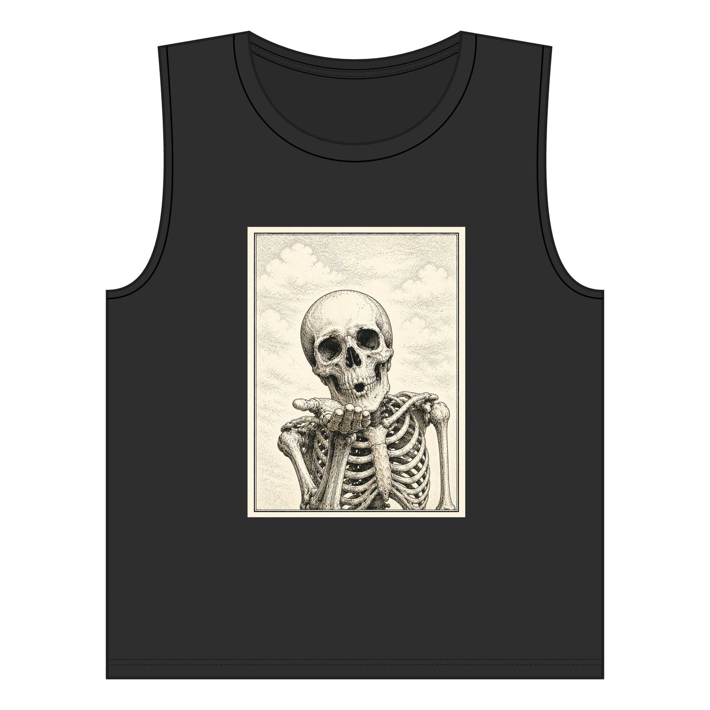 Vintage Anatomical Skull Illustration Tank