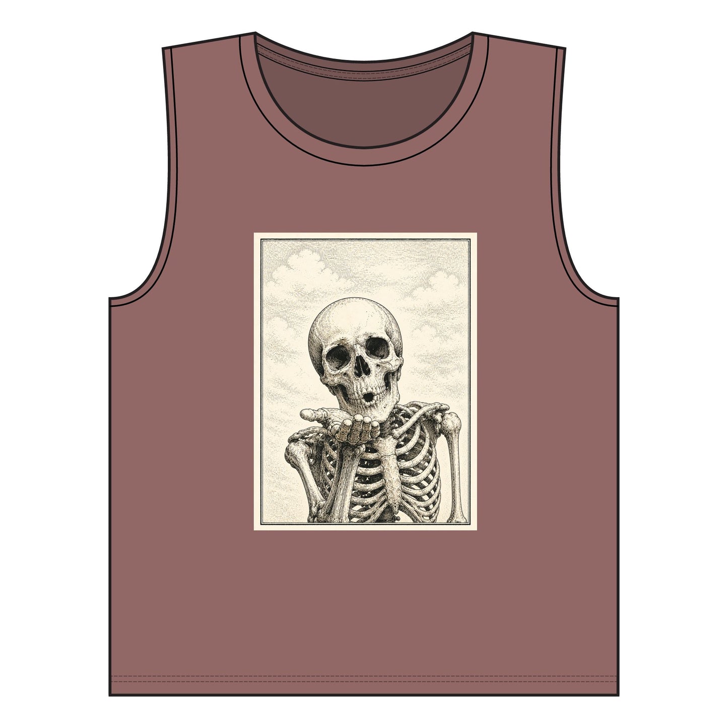 Vintage Anatomical Skull Illustration Tank