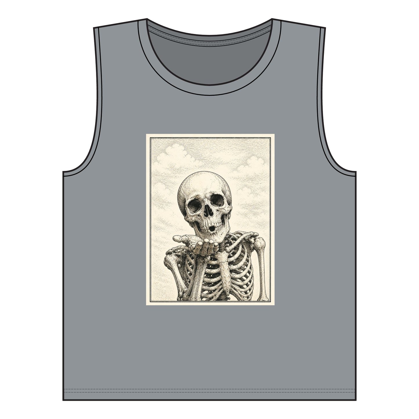 Vintage Anatomical Skull Illustration Tank