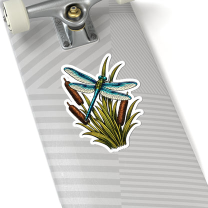 Sticker,  Kiss-Cut - Dragonfly & Cattails