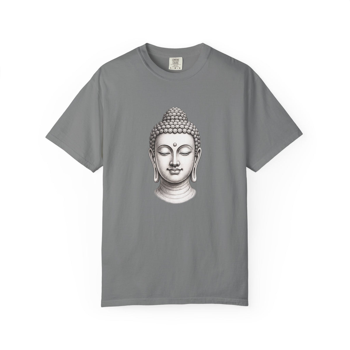 T‑Shirt, Short Sleeve Boxy Crew Neck - Mindful Zen Buddha Head