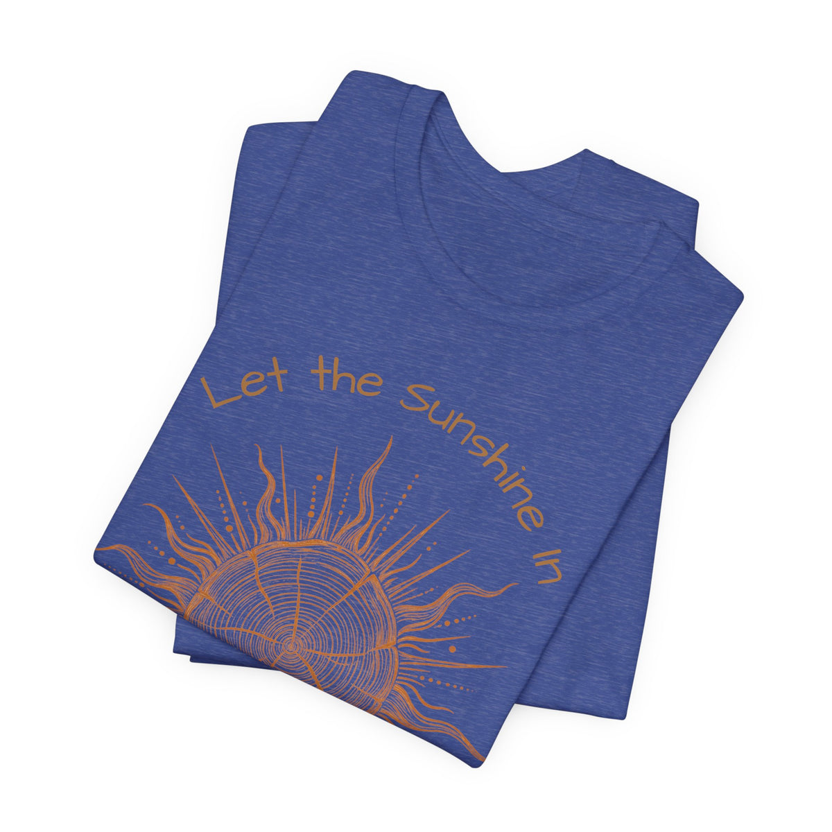 T-Shirt, Short Sleeve Boxy Crew Neck - Let the Sunshine In Sun Positive Vibes