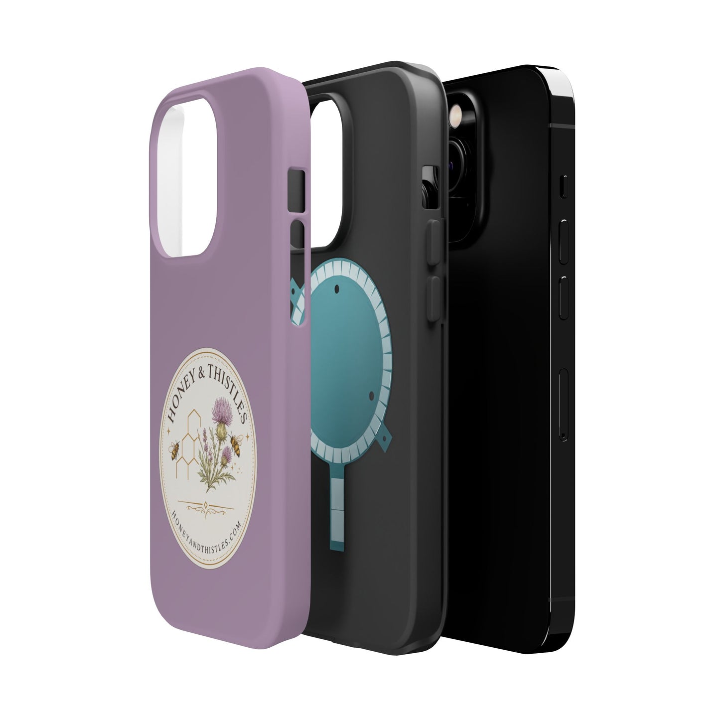Floral Honey & Thistles Magnetic Phone Case — Impact-Resistant MagSafe-Compatible