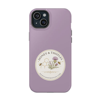 Floral Honey & Thistles Magnetic Phone Case — Impact-Resistant MagSafe-Compatible