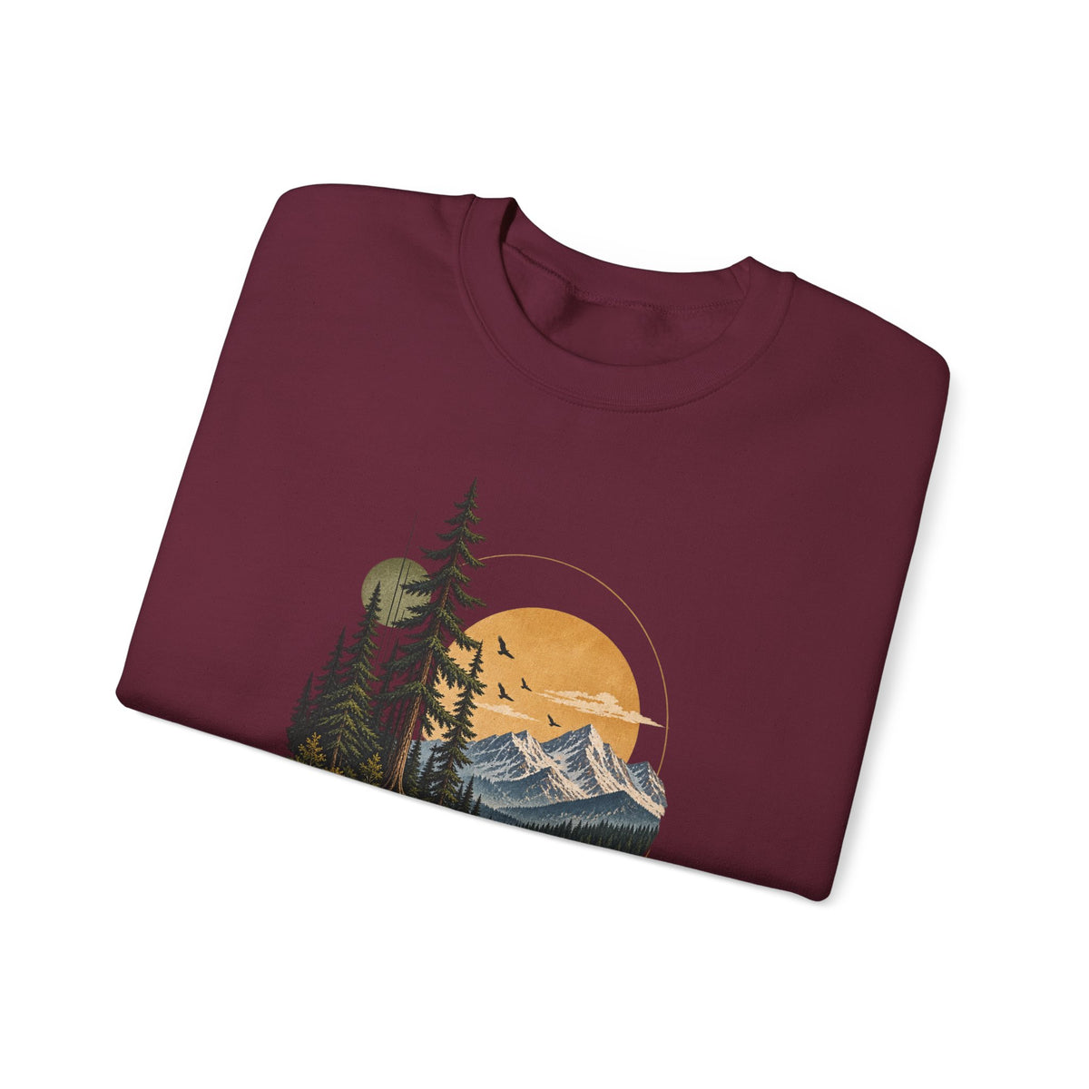 Sweatshirt, Crew Neck - Mountain Lake Sunset