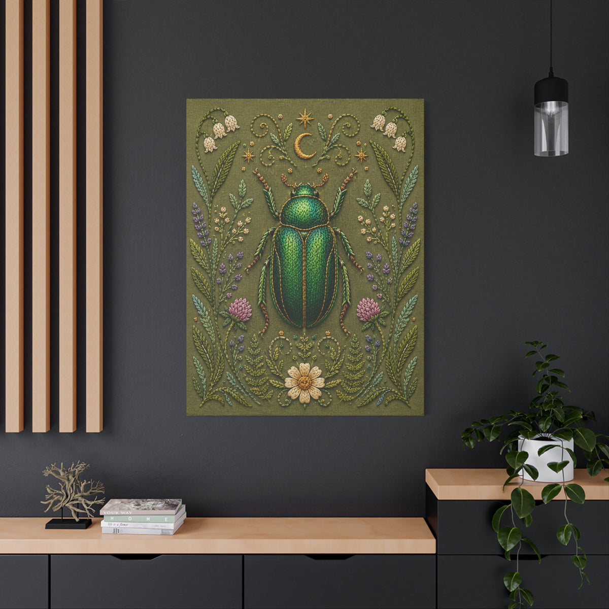 Canvass Art Print - Botanical Scarab