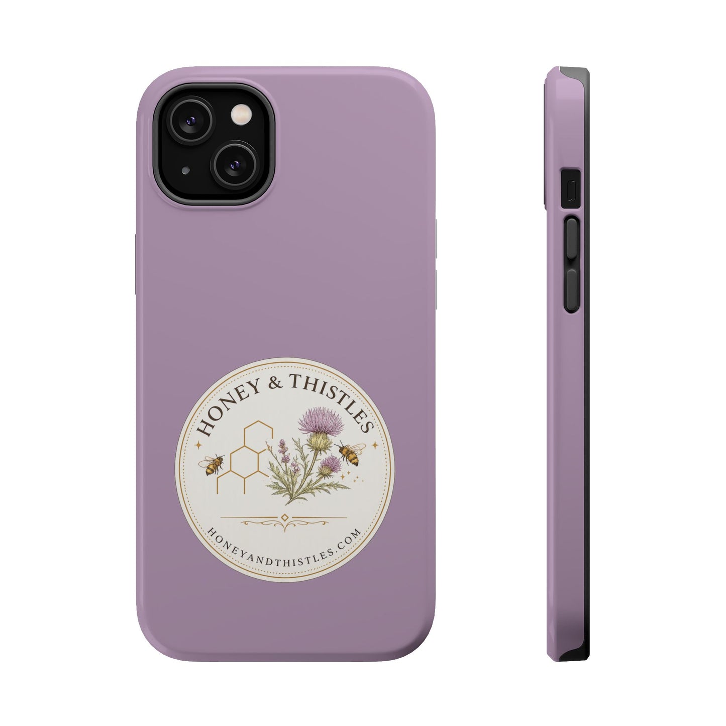 Floral Honey & Thistles Magnetic Phone Case — Impact-Resistant MagSafe-Compatible