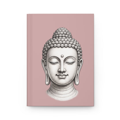 Journal Notebook, Lined Hardcover - Buddha Head (pale pink)