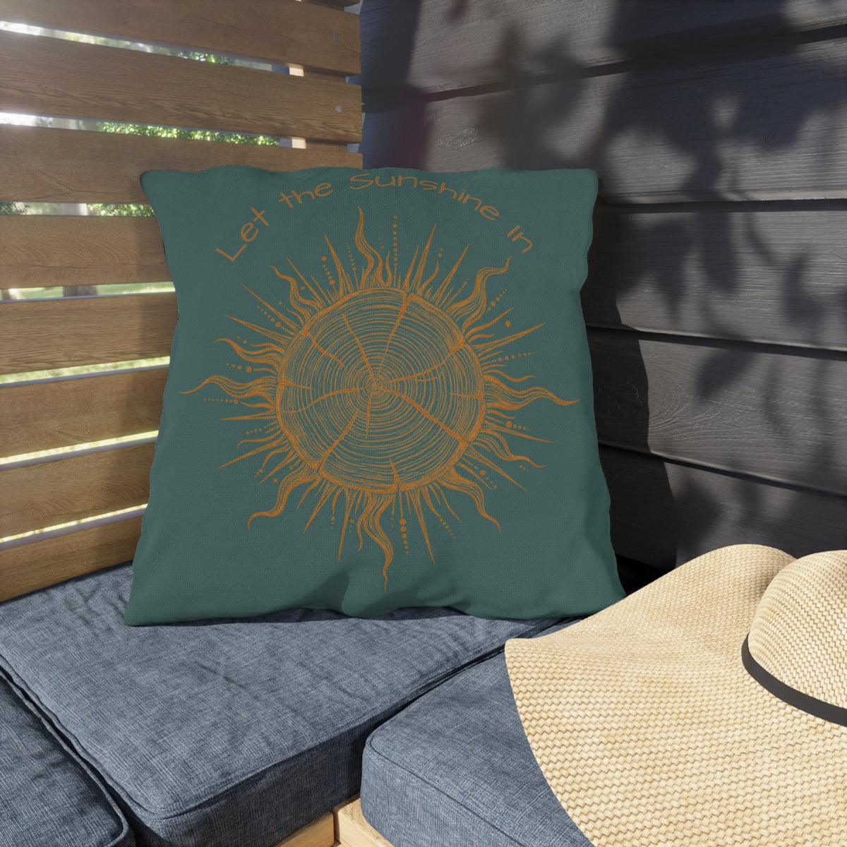 Pillow, Outdoor/Garden - Boho Let the Sunshine In Sunburst