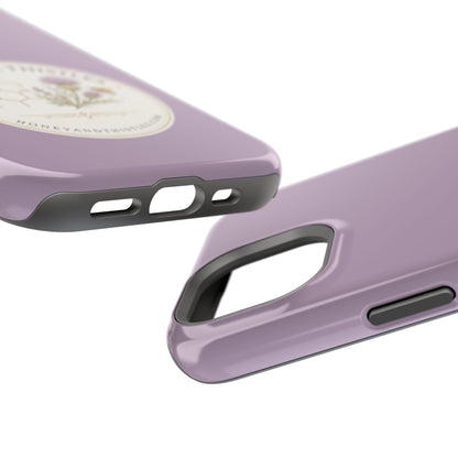 Floral Honey & Thistles Magnetic Phone Case — Impact-Resistant MagSafe-Compatible