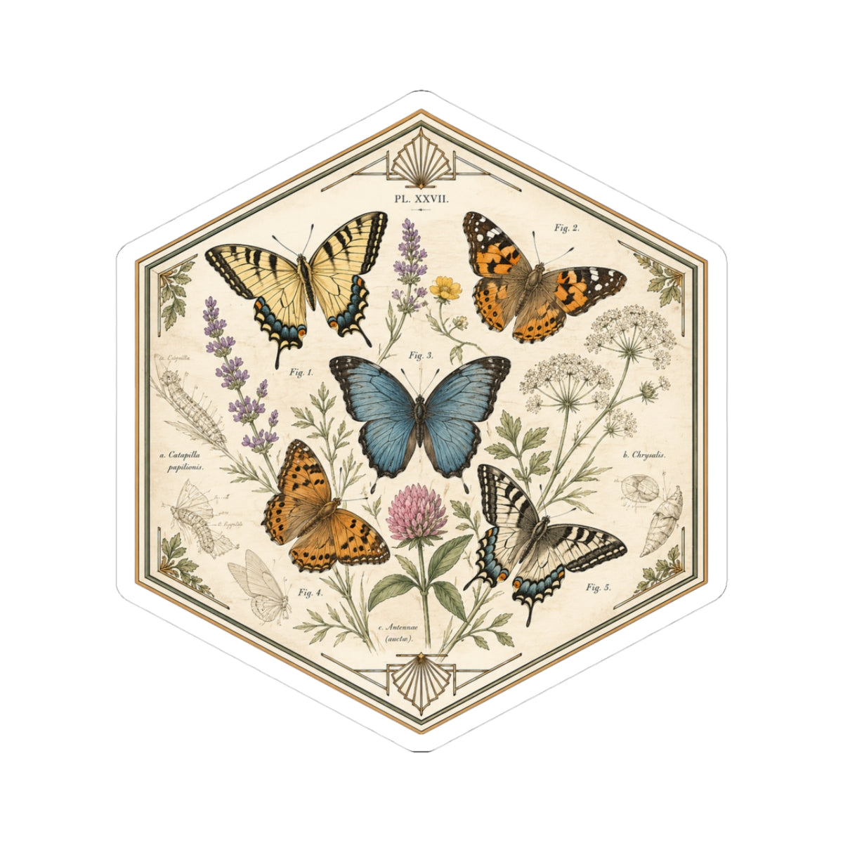 Sticker,  Kiss-Cut - Floral Butterflies