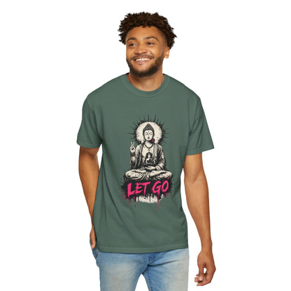 T-Shirt, Short Sleeve Boxy Crew Neck - Buddha "Let Go"