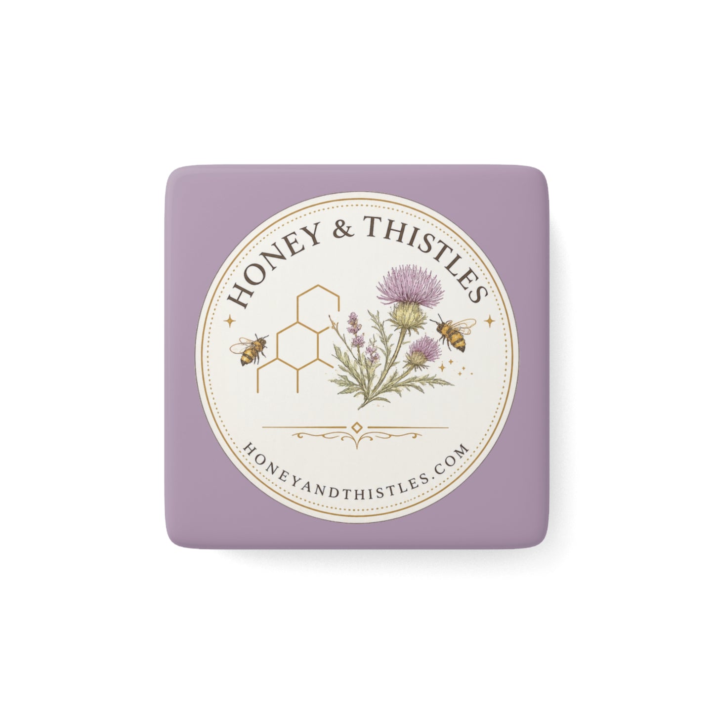 Porcelain Magnet — Honey & Thistles Floral Logo Magnet