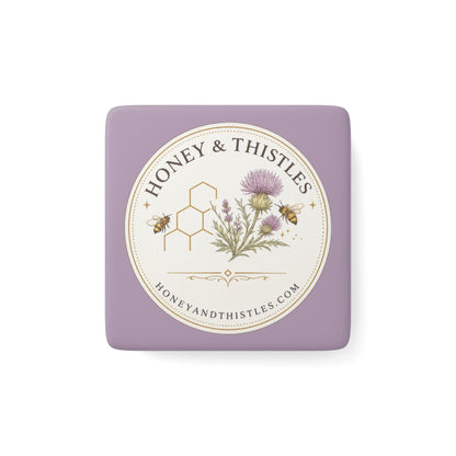 Porcelain Magnet — Honey & Thistles Floral Logo Magnet