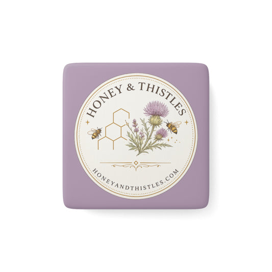 Porcelain Magnet — Honey & Thistles Floral Logo Magnet
