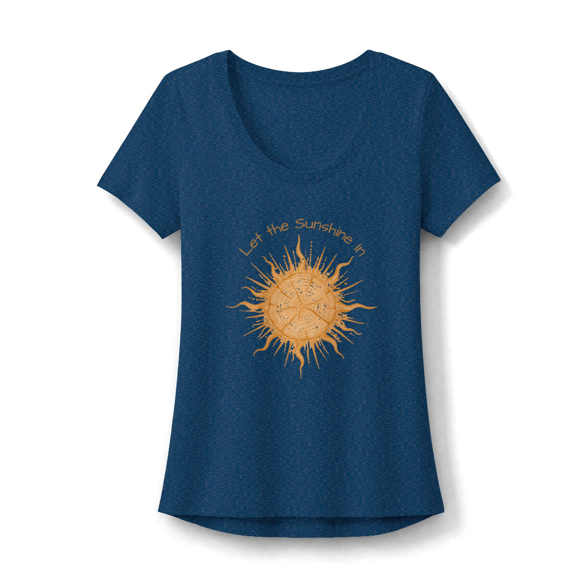 T-Shirt, Short Sleve Scoop Neck - Sun & Tree Let the Sunshine In