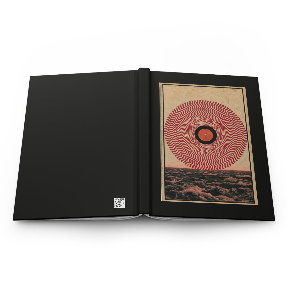 Journal Notebook, Hardcover Lined - Retro Psychedelic Vinyl