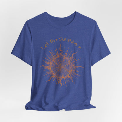 T-Shirt, Short Sleeve Boxy Crew Neck - Let the Sunshine In Sun Positive Vibes