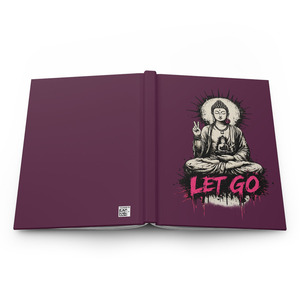 Journal Notebook, Hardcover Lined - "Let it Go" Buddha