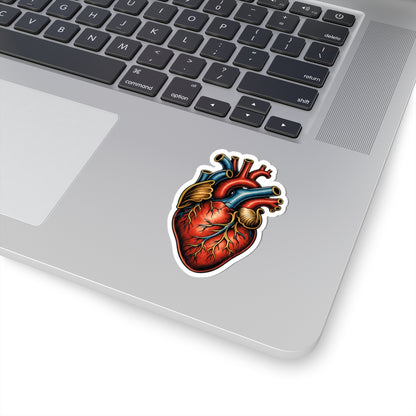 Sticker,  Kiss-Cut  - Traditonal Tattoo Style Anatomical Heart