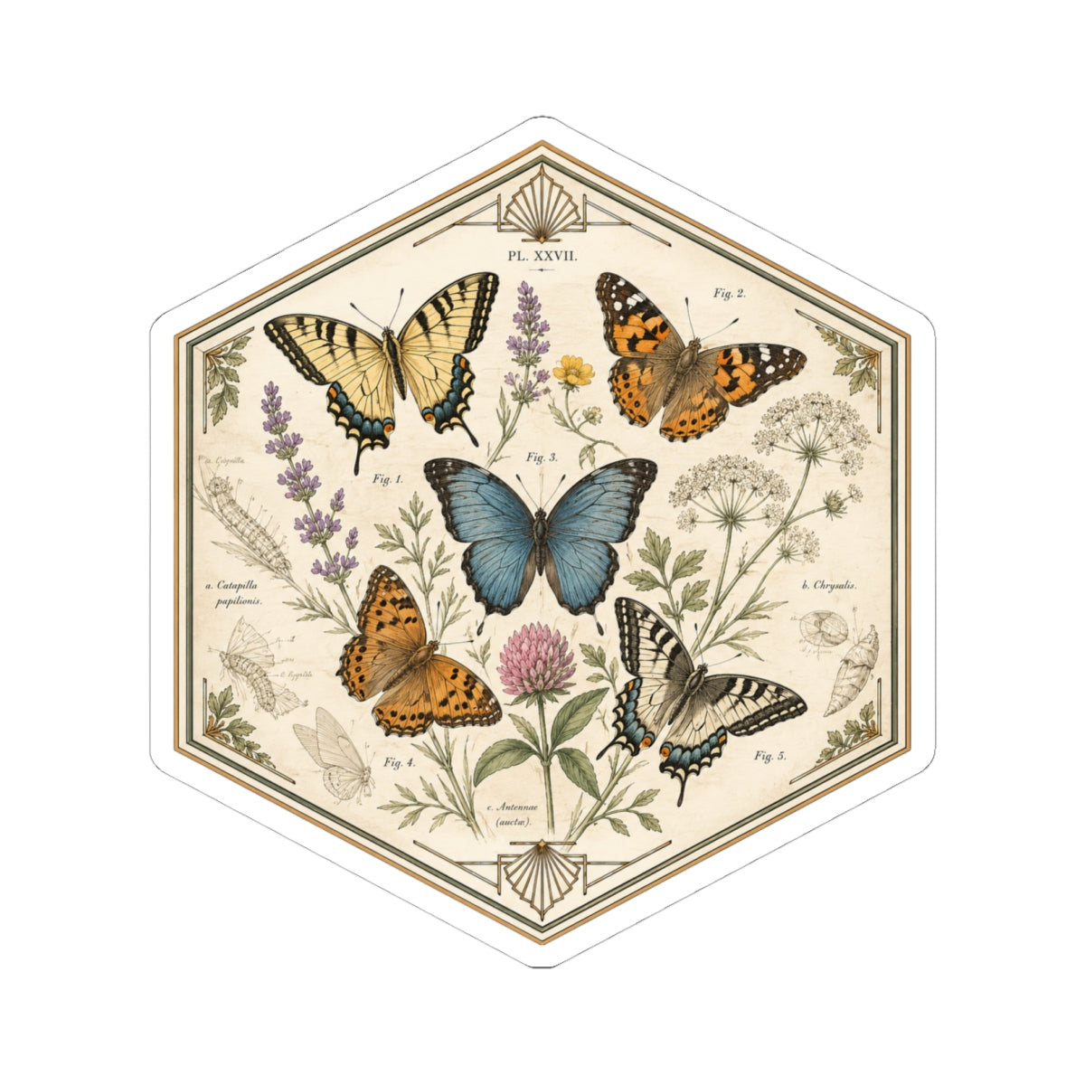 Sticker,  Kiss-Cut - Floral Butterflies