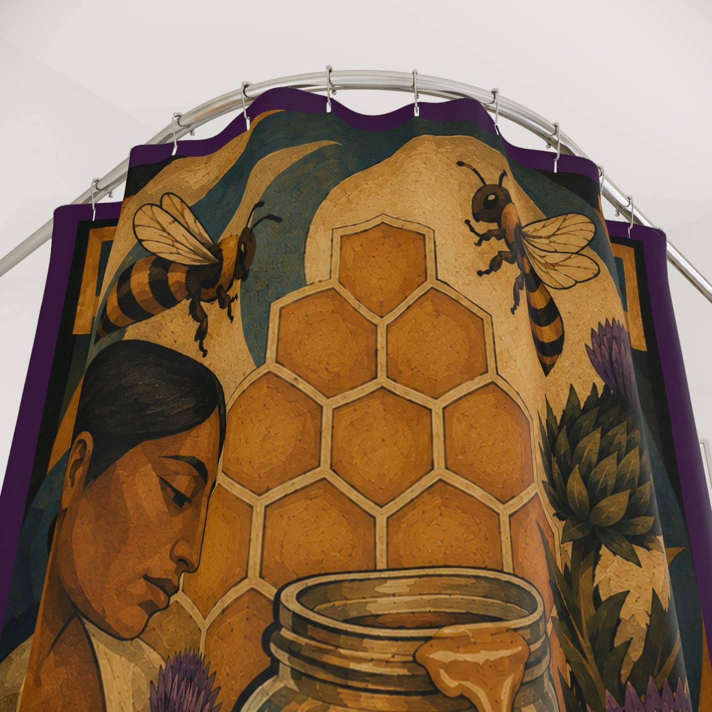 Honey & Thistles 1930s Mexico Shower Curtain