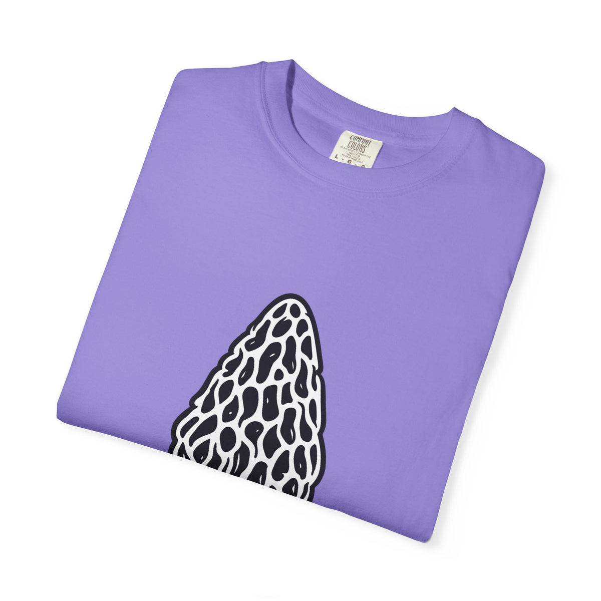 T-Shirt, Short Sleeve Boxy Crew Neck - Hand-Drawn Forager Morel Mushroom