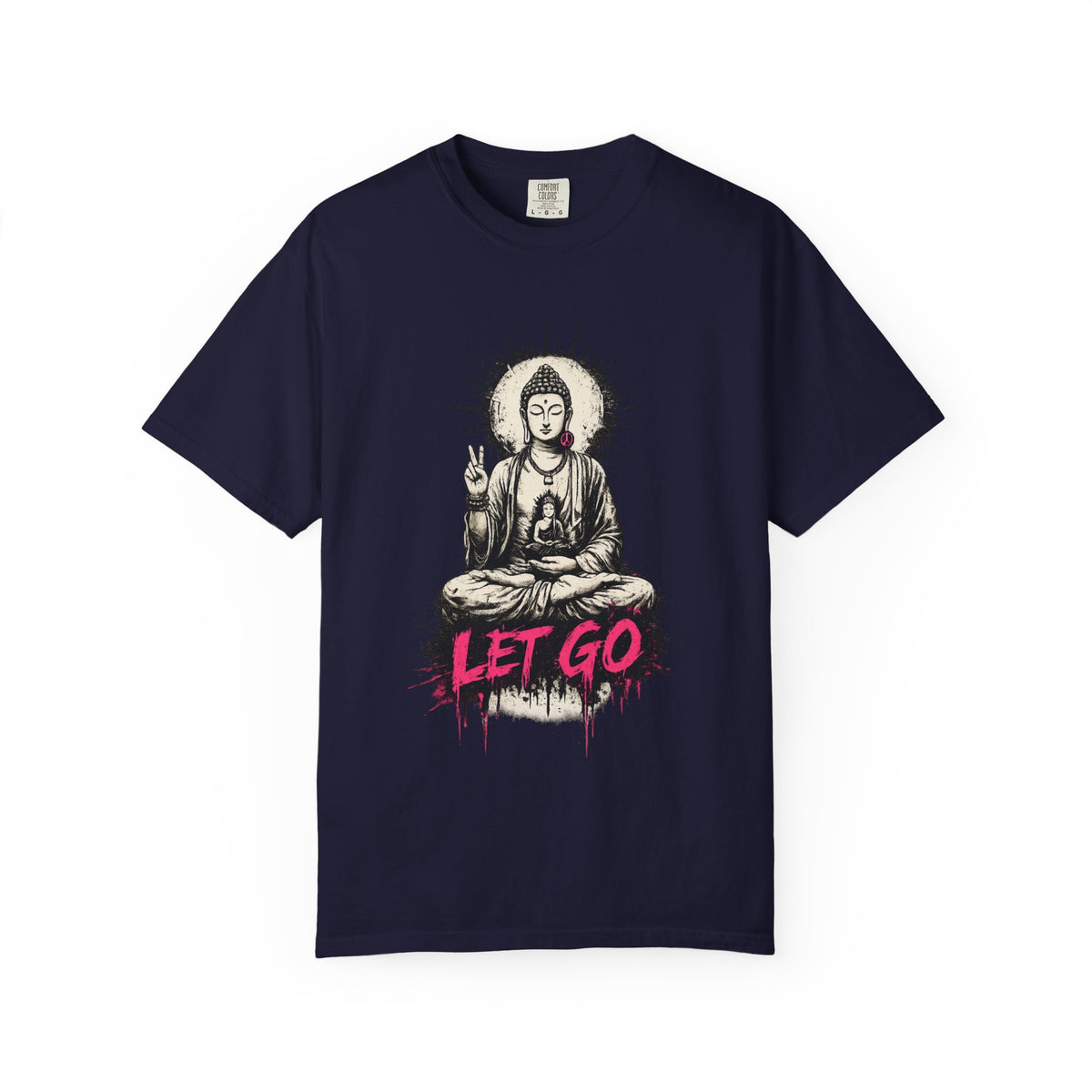 T-Shirt, Short Sleeve Boxy Crew Neck - Buddha "Let Go"