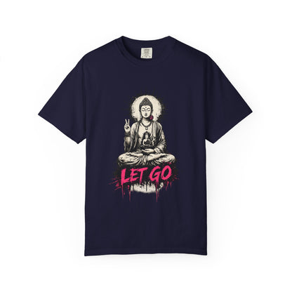 T-Shirt, Short Sleeve Boxy Crew Neck - Buddha "Let Go"