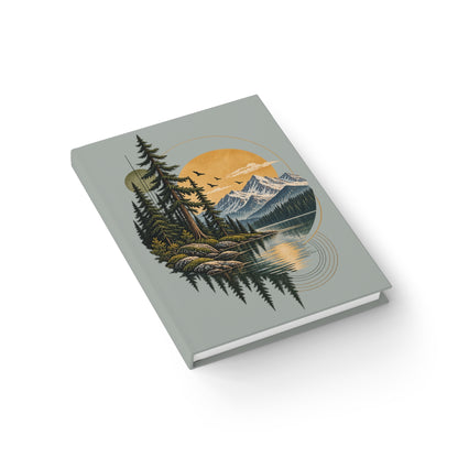 Journal Notebook, Hardback Blank  - Mountain Lake (gray)