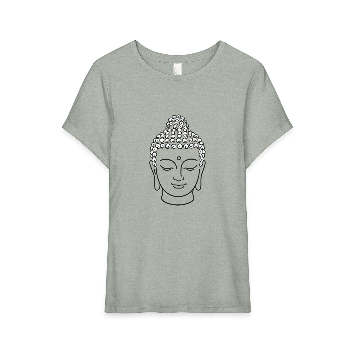 T-Shirt, Short Sleeve Wide Neck Relaxed Fit - Buddha Head