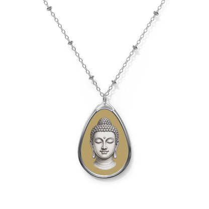 Pendant Necklace, Oval - Buddha Head