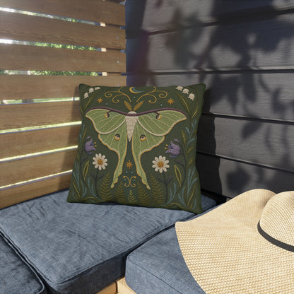 Luna Moth Garden Outdoor Pillow