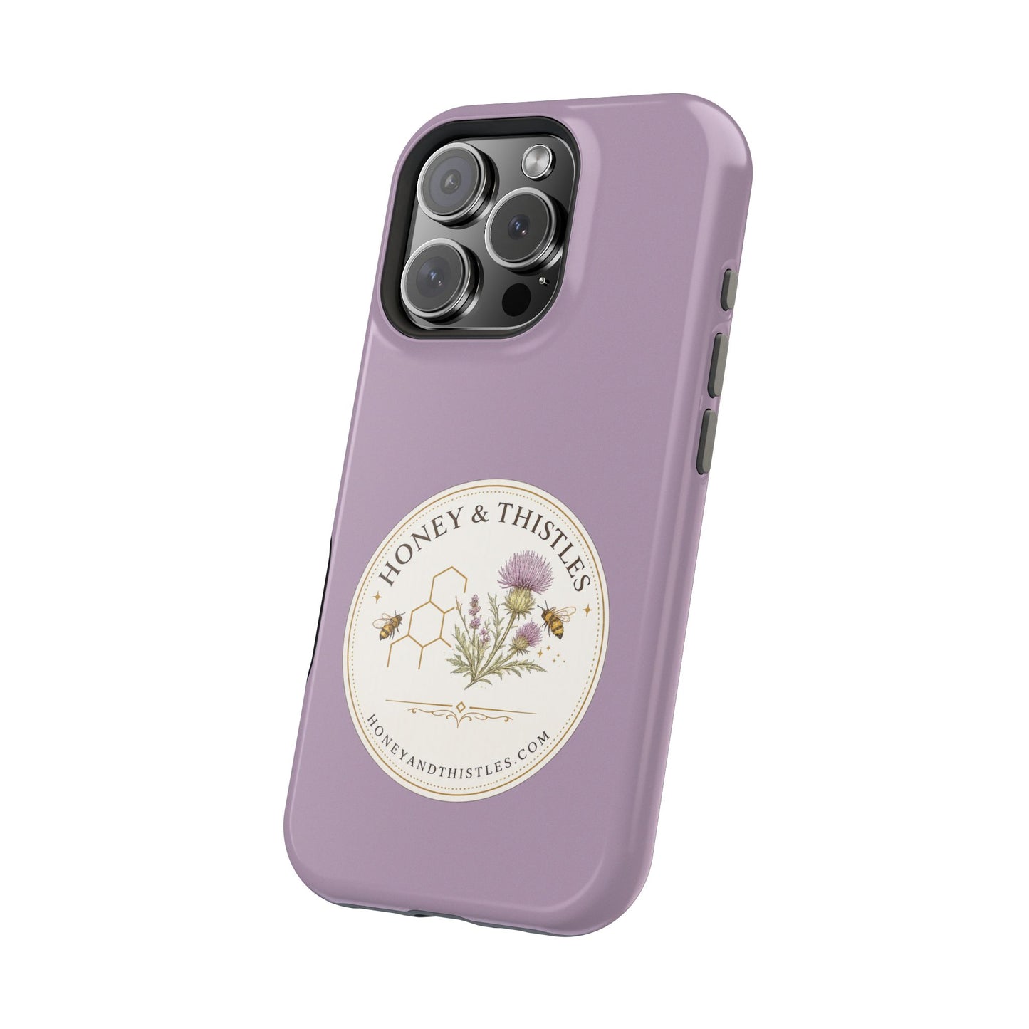 Floral Honey & Thistles Magnetic Phone Case — Impact-Resistant MagSafe-Compatible