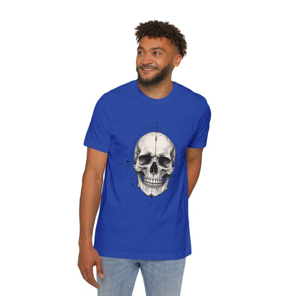 T-Shirt, Short Sleeve Boxy Crew Neck - Geometric Skull