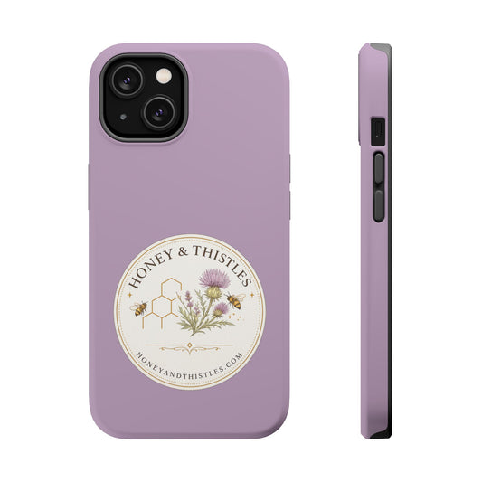 Floral Honey & Thistles Magnetic Phone Case — Impact-Resistant MagSafe-Compatible