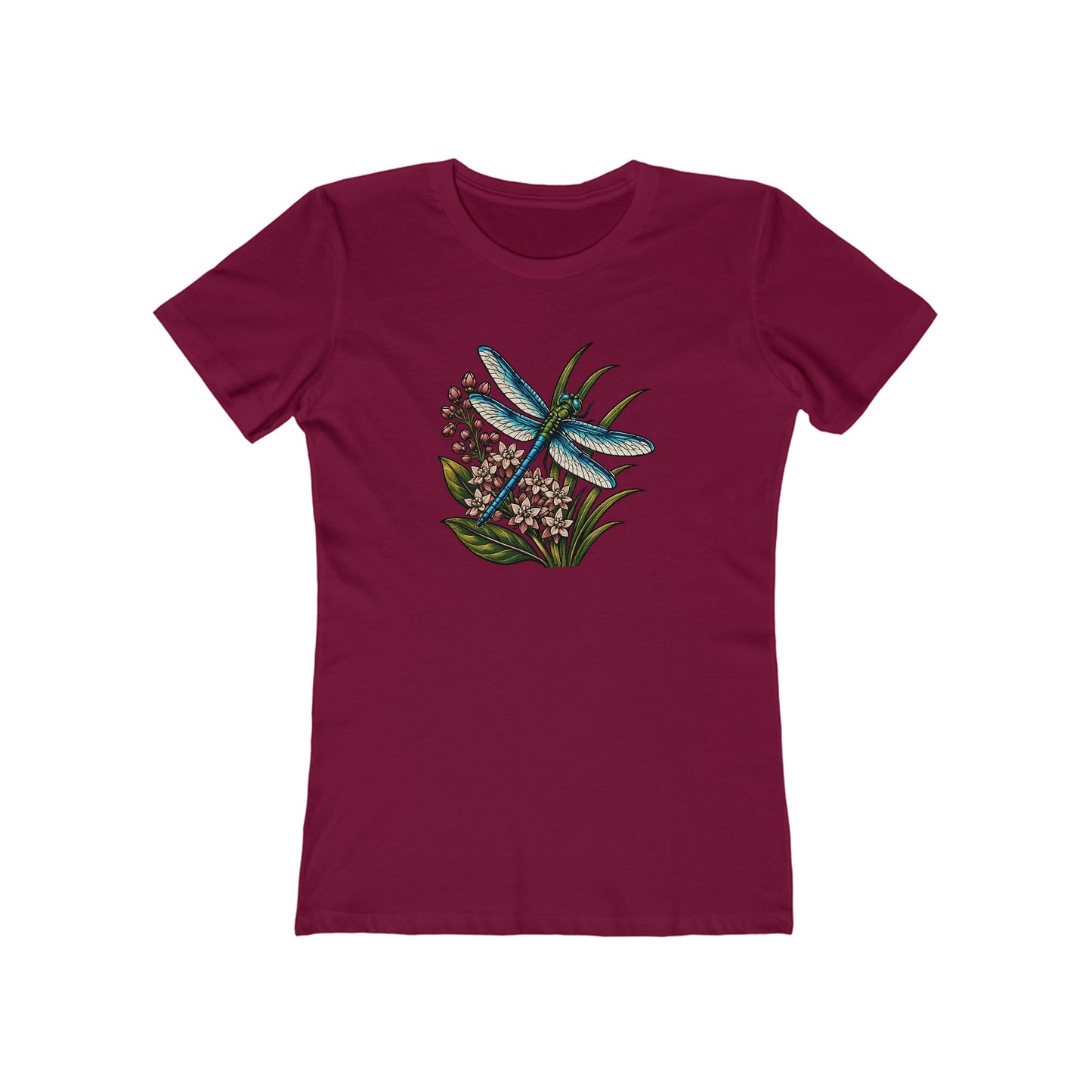 Dragonfly Floral Boyfriend Fit T‑Shirt